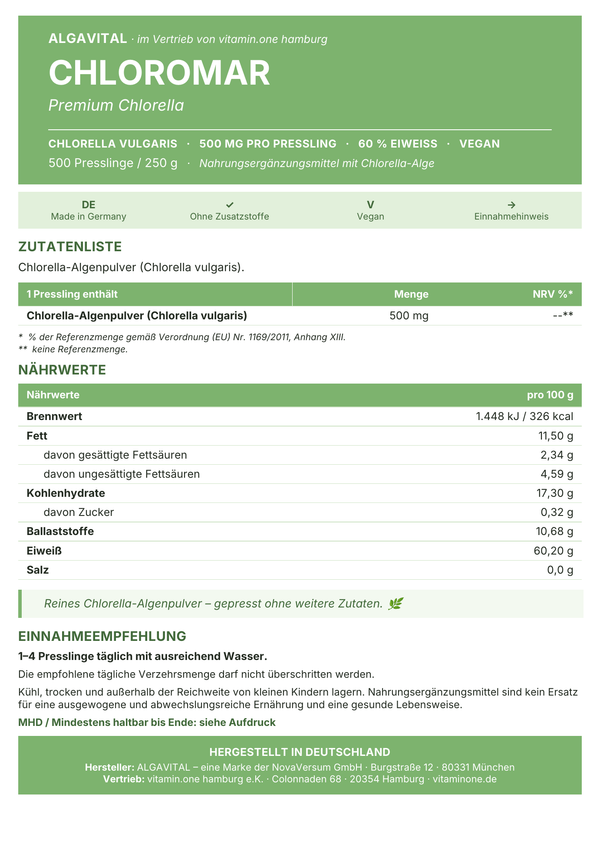 Premium Chlorella Algen