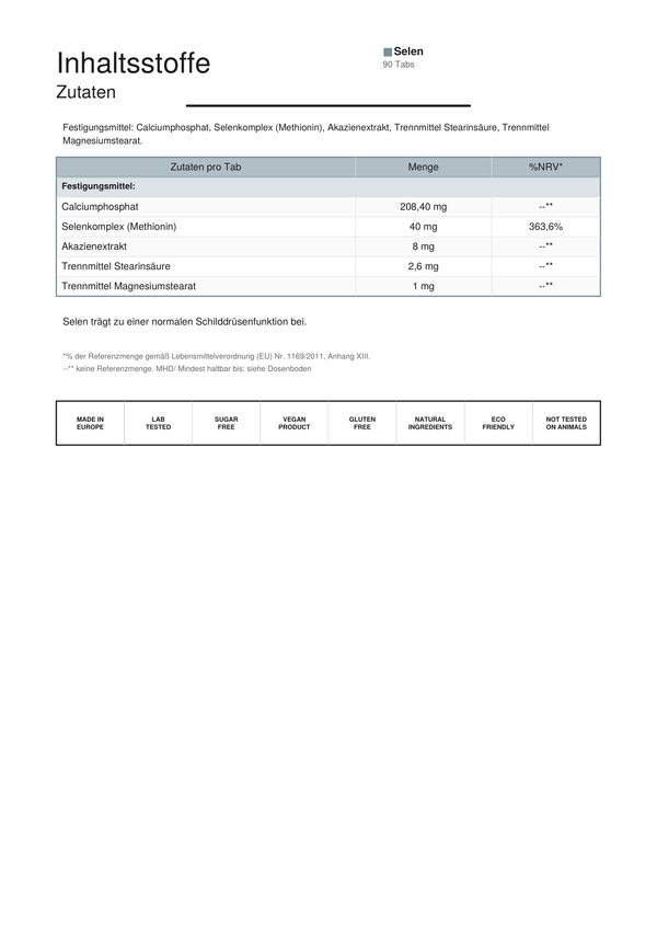 Selen 200µg Methionin